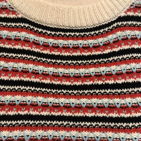 Belldini Red Black Blue Cream Striped Knit Tank Top - Picture 2 of 5